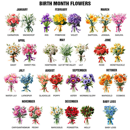 Created With A Purpose Birth Month Flower - Personalized Scarf