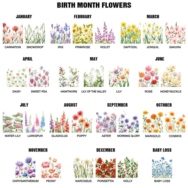 Birth Month Flower Watercolor Blooming In Love - Personalized Leather Magnetic Bookmark
