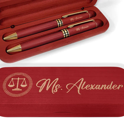 Job Title Nurse Lawyer Firefighter - Personalized Wooden Pen Set