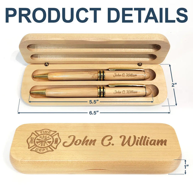 Job Title Nurse Lawyer Firefighter - Personalized Wooden Pen Set
