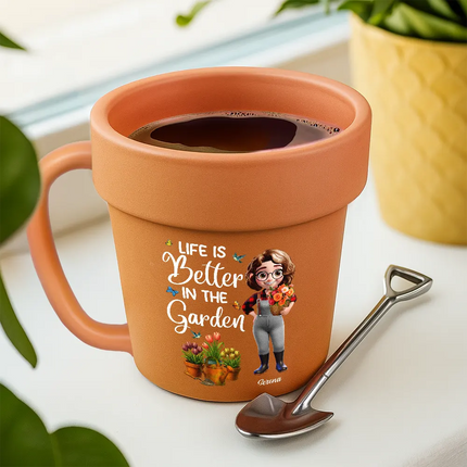 Just A Girl Who Loves Gardening - Personalized Plant Pot Ceramic Mug