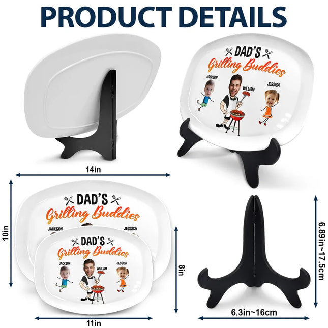 Custom Photo Daddy's Grilling Buddies - Personalized Plate