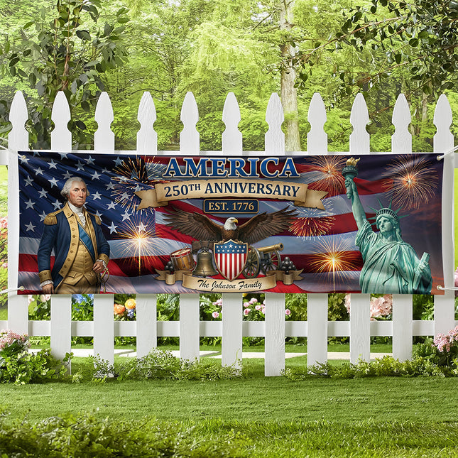 Personalized America 250th Anniversary Patriotic 2026 Banner