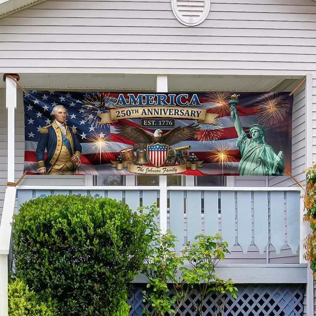 Personalized America 250th Anniversary Patriotic 2026 Banner