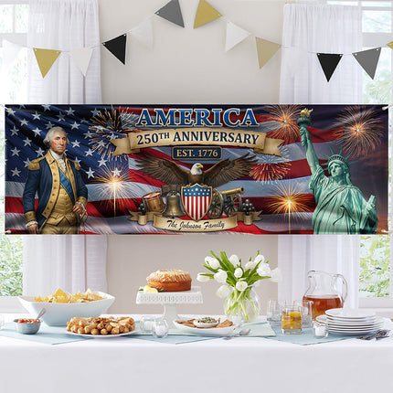 Personalized America 250th Anniversary Patriotic 2026 Banner