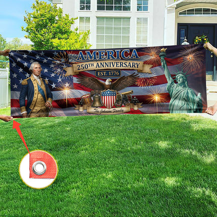 Personalized America 250th Anniversary Patriotic 2026 Banner