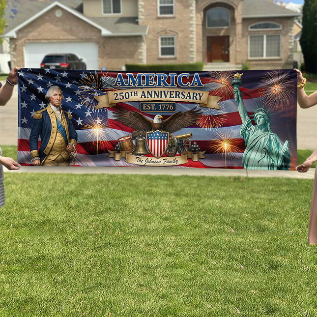Personalized America 250th Anniversary Patriotic 2026 Banner