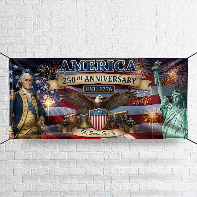 Personalized America 250th Anniversary Patriotic 2026 Banner