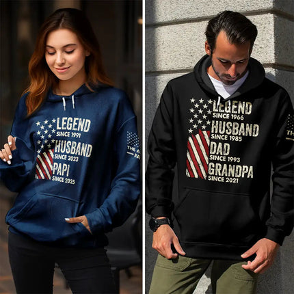 Legend Husband Dad Papa - Personalized Pullover Hoodie