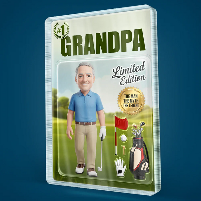 Toybox Figure Golf Dad Grandpa Limited Edition - Personalized Acrylic Plaque
