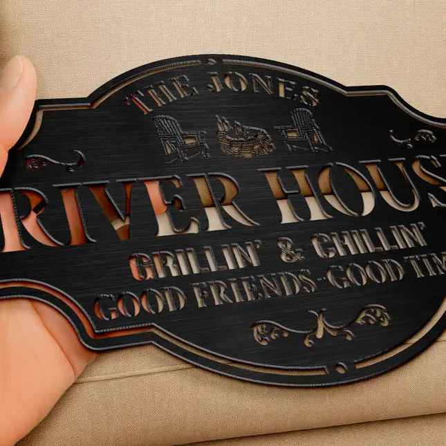 Backyard Bar And Grill Good Friends Good Times - Personalized Cutout Metal Sign