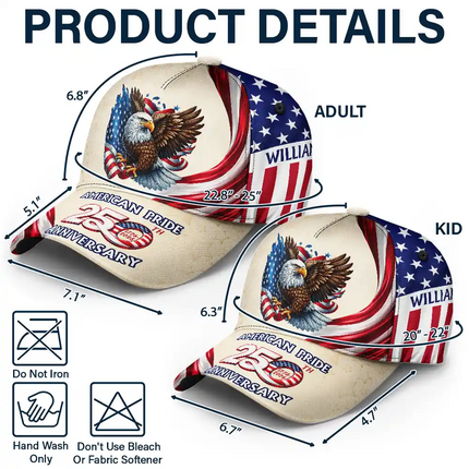 America 250th Anniversary US Pride Patriotic Eagle - Personalized Classic Cap