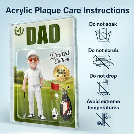 Toybox Figure Golf Dad Grandpa Limited Edition - Personalized Acrylic Plaque