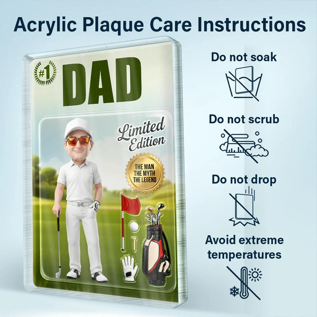 Toybox Figure Golf Dad Grandpa Limited Edition - Personalized Acrylic Plaque