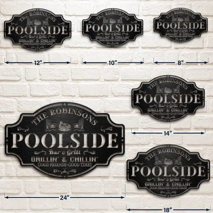 Backyard Bar And Grill Good Friends Good Times - Personalized Cutout Metal Sign