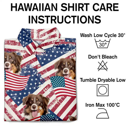 Custom Photo Funny Family Pet Face Stars And Stripes - Personalized Custom Hawaiian Shirt