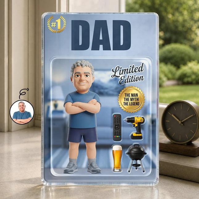 Custom Photo Toybox Figure Dad Grandpa Limited Edition - Personalized Custom Shaped Acrylic Plaque