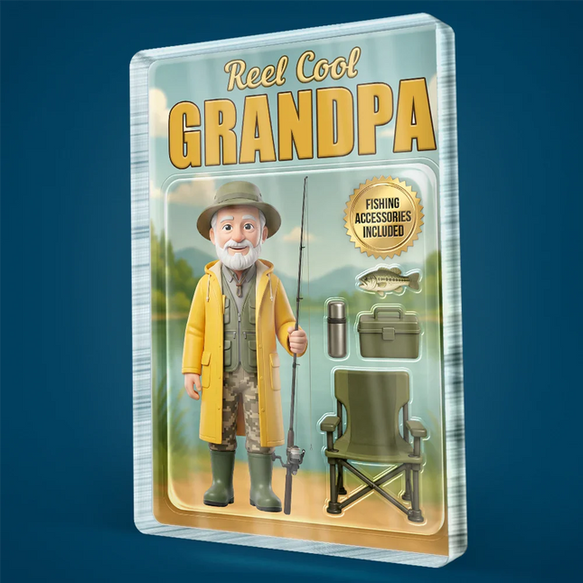 Toybox Figure Fishing Man Dad Grandpa Limited Edition - Personalized Acrylic Plaque