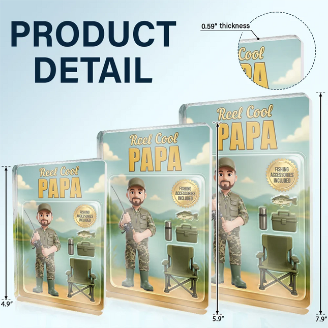 Toybox Figure Fishing Man Dad Grandpa Limited Edition - Personalized Acrylic Plaque