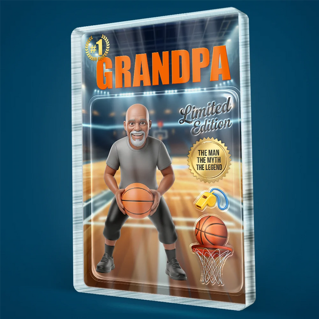 Toybox Figure Basketball Dad Grandpa Limited Edition - Personalized Acrylic Plaque