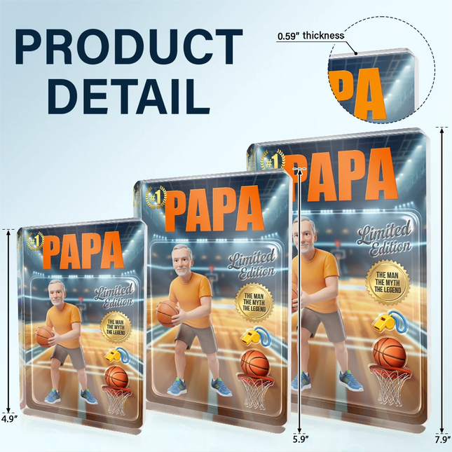 Toybox Figure Basketball Dad Grandpa Limited Edition - Personalized Acrylic Plaque