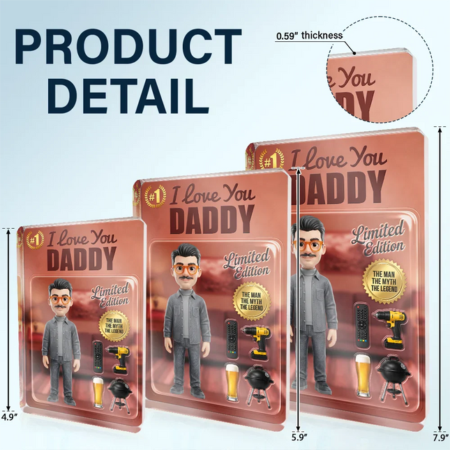 Toybox Figure Best Dad Grandpa Ever Limited Edition - Personalized Acrylic Plaque