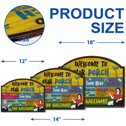 Couple Welcome Grilling Chilling - Personalized Custom Shaped Wood Sign