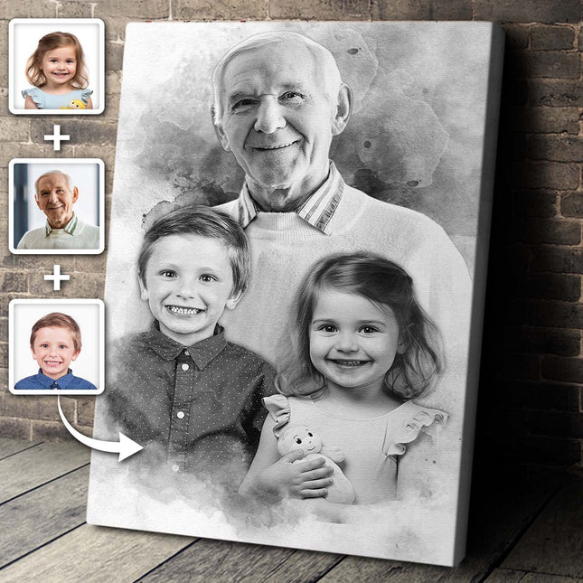 Add Deceased Loved One to Photo, Family Portrait Different Photos, Combine Photos Canvas