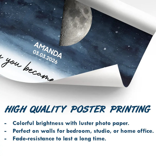 Moon Phase The Day You Became Our Dad - Personalized Poster