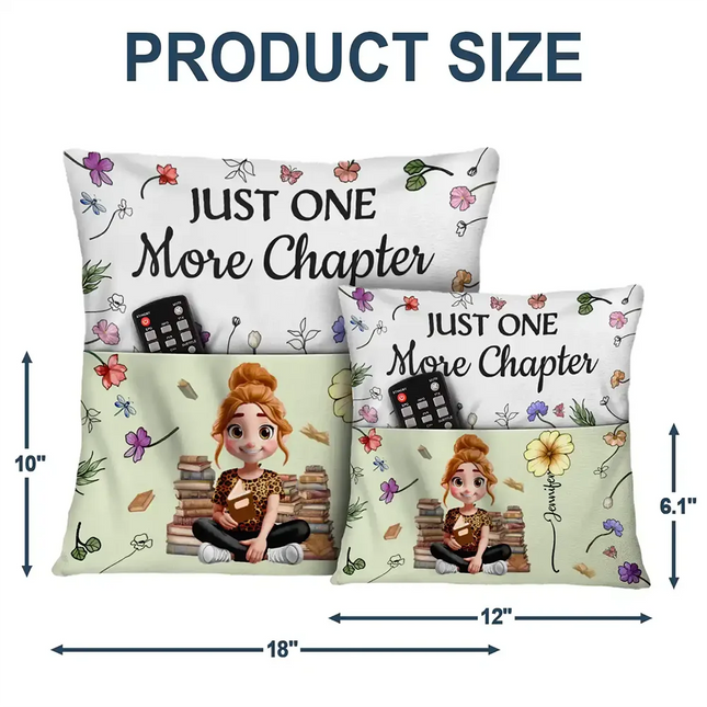 My Reading Pillow Reading Girl With Birth Month Flower - Personalized Pocket Pillow