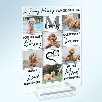 Custom Photo In Loving Memory Of A Wonderful Dog - Personalized Acrylic Plaque