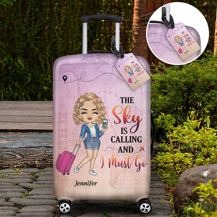 Just A Girl Boy Who Loves Traveling  - Personalized Combo Luggage Cover And Luggage Tag