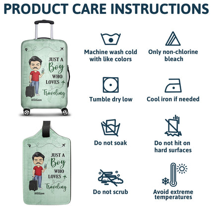 Just A Girl Boy Who Loves Traveling  - Personalized Combo Luggage Cover And Luggage Tag