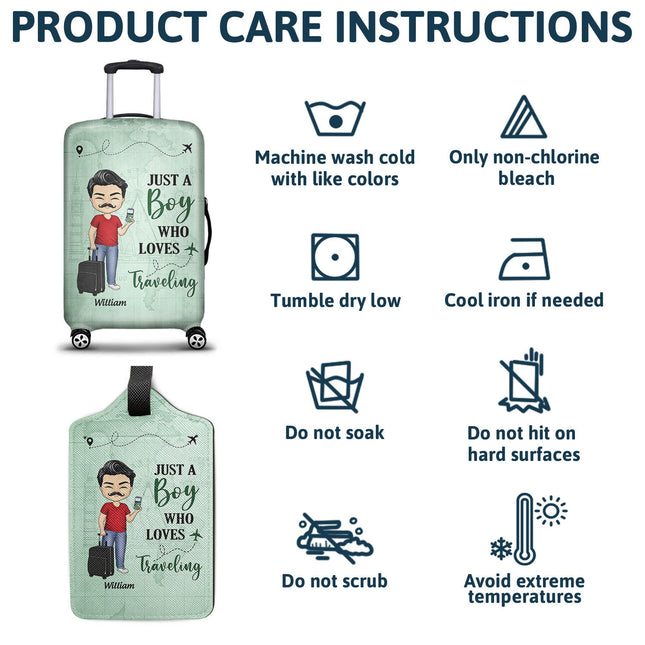 Just A Girl Boy Who Loves Traveling  - Personalized Combo Luggage Cover And Luggage Tag