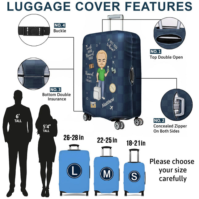 Travel Is My Therapy - Personalized Combo Luggage Cover And Luggage Tag