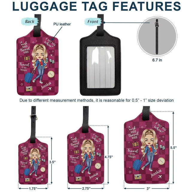 Travel Is My Therapy - Personalized Combo Luggage Cover And Luggage Tag