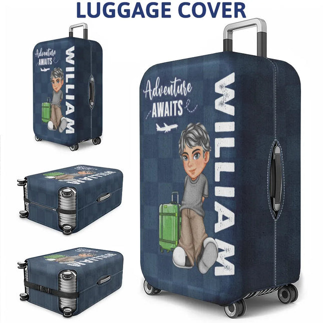 Collect Moments Not Things Travel Lover Y2K - Personalized Luggage Cover