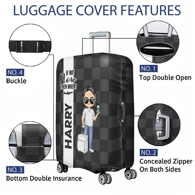 Collect Moments Not Things - Personalized Luggage Cover