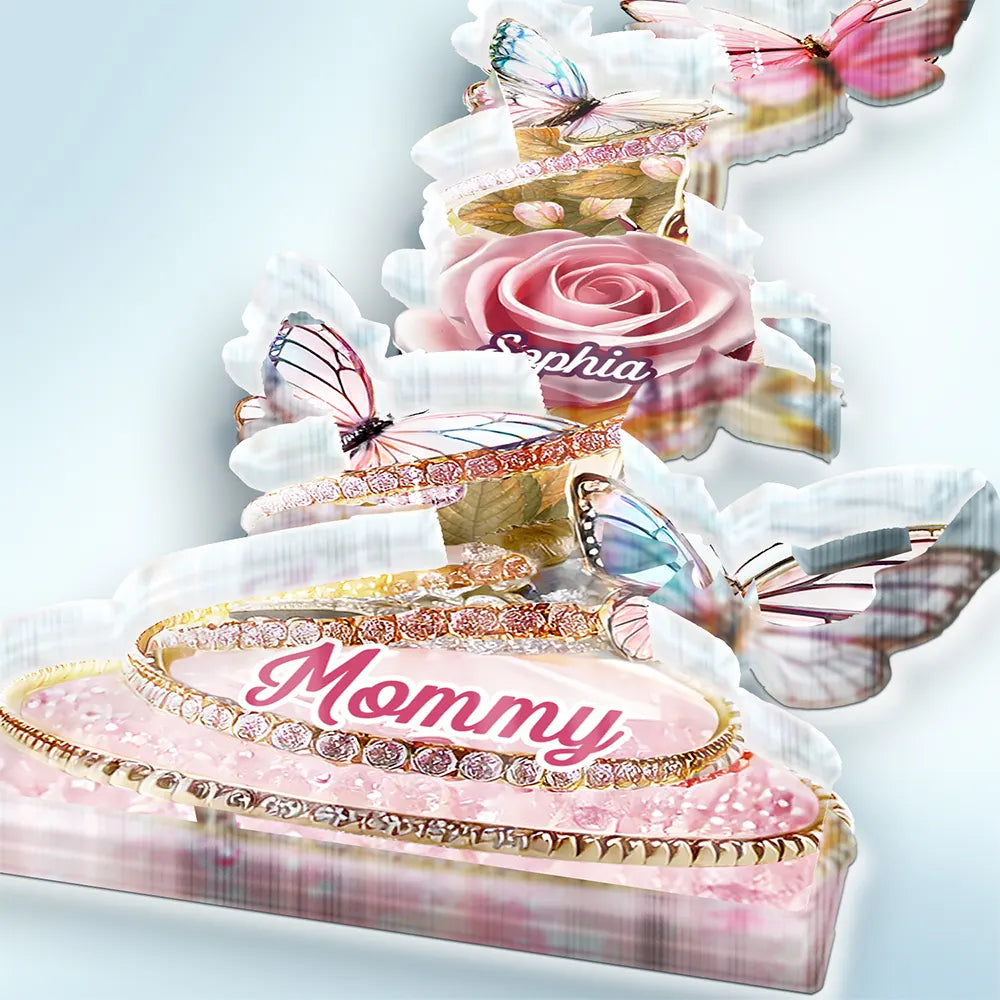 Handpicked Just For Mom Grandma 3D Crystal Effect Roses - Personalized Acrylic Plaque