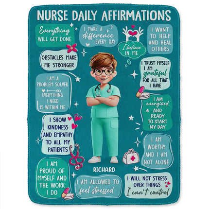 Nurse Daily Affirmations - Personalized Fleece Blanket, Sherpa Blanket