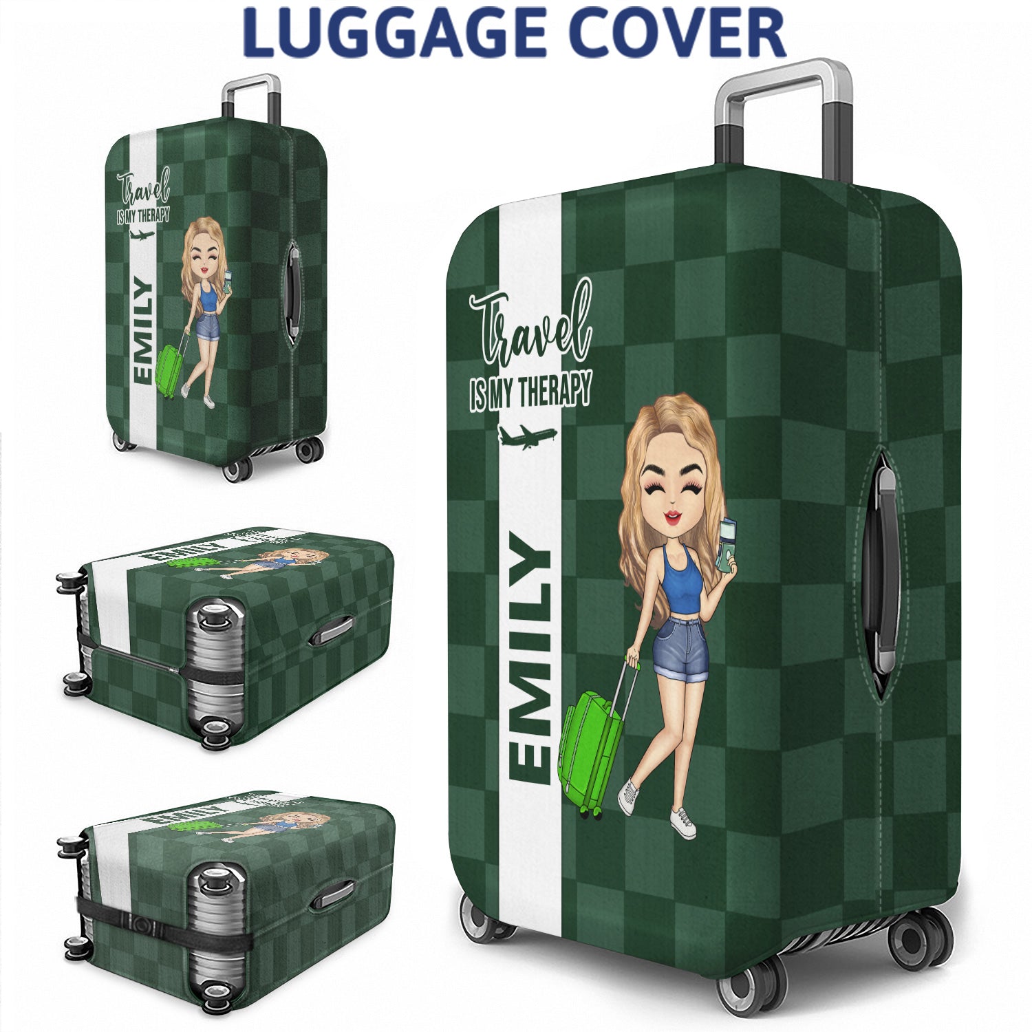 Collect Moments Not Things - Personalized Luggage Cover