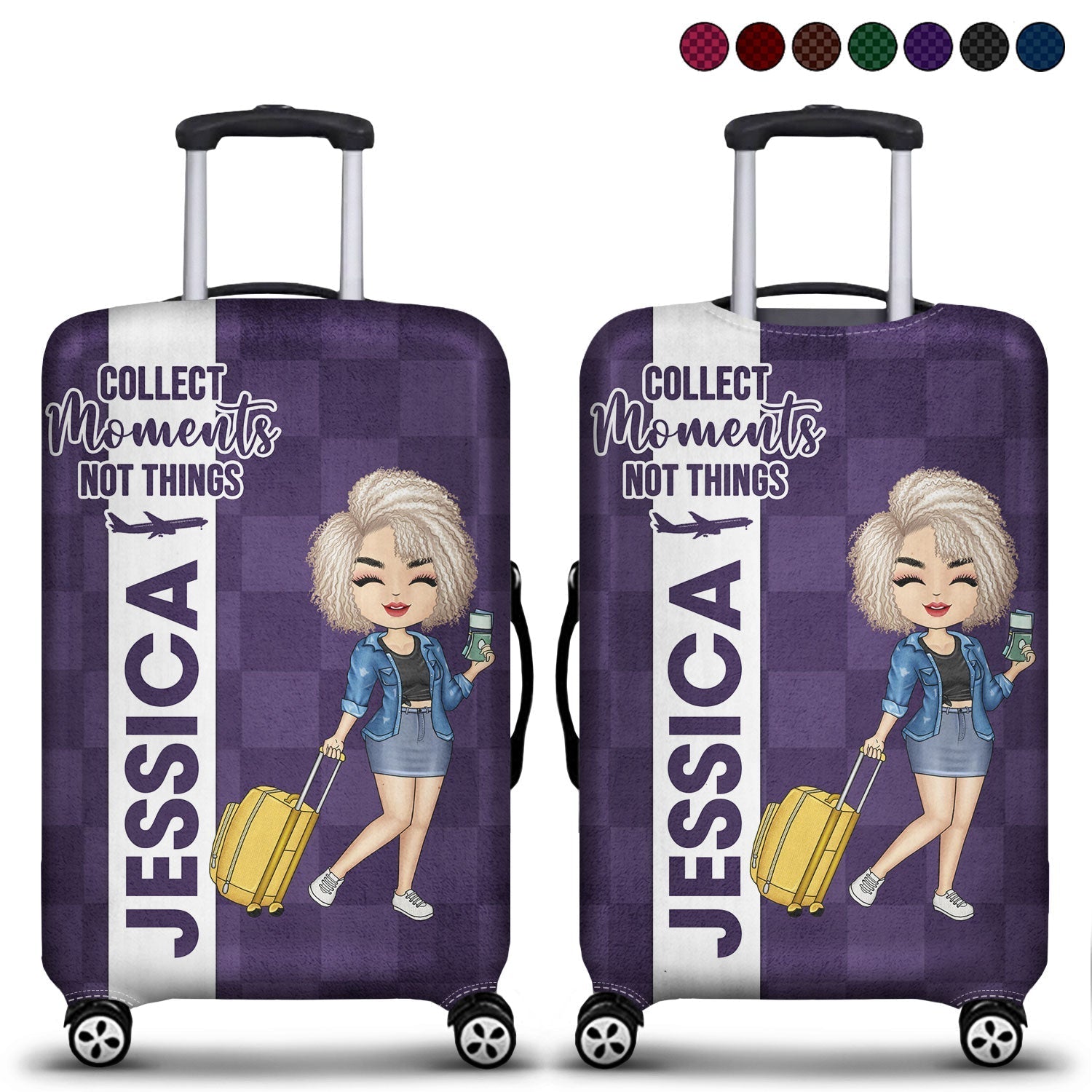 Collect Moments Not Things - Personalized Luggage Cover