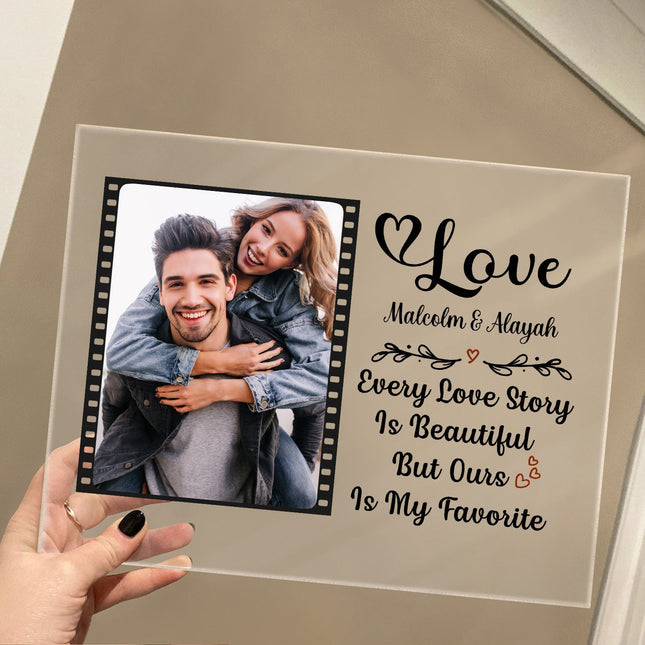 Every Love Story Is Beautiful Couple - Personalized Custom Acrylic Plaque