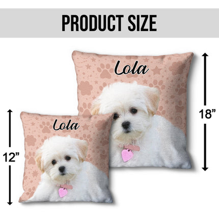 Custom Photo I Love My Dog - Dog & Cat Personalized Photo Pillow