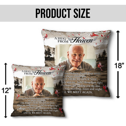 Custom Photo Hugs From Heaven - Personalized Pillow