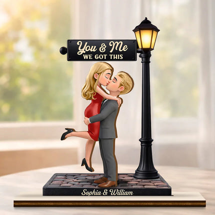 Standing Couple You And Me We Got This Under The Light - Personalized Custom Shaped Wooden Plaque