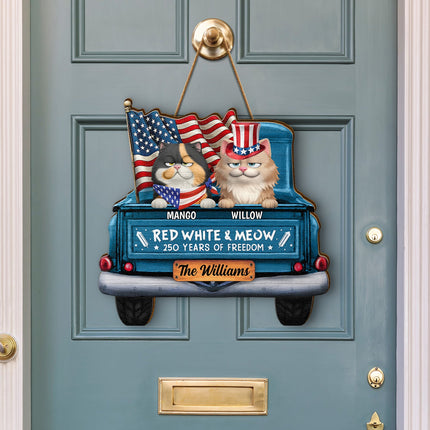 Star & Stripes Red White Woof 250 Years Of Freedom - Personalized Custom Shaped Wood Sign