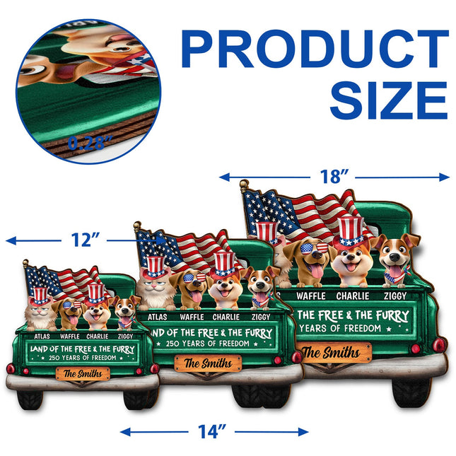 Star & Stripes Red White Woof 250 Years Of Freedom - Personalized Custom Shaped Wood Sign