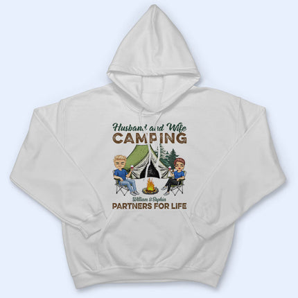 Camping Partners For Life Husband Wife - Personalized Custom T Shirt