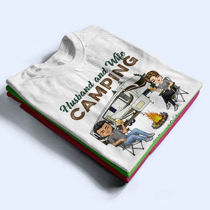 Camping Partners For Life Husband Wife - Personalized Custom T Shirt